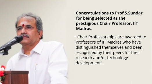 Congratulations to our Director Prof. S. Sundar